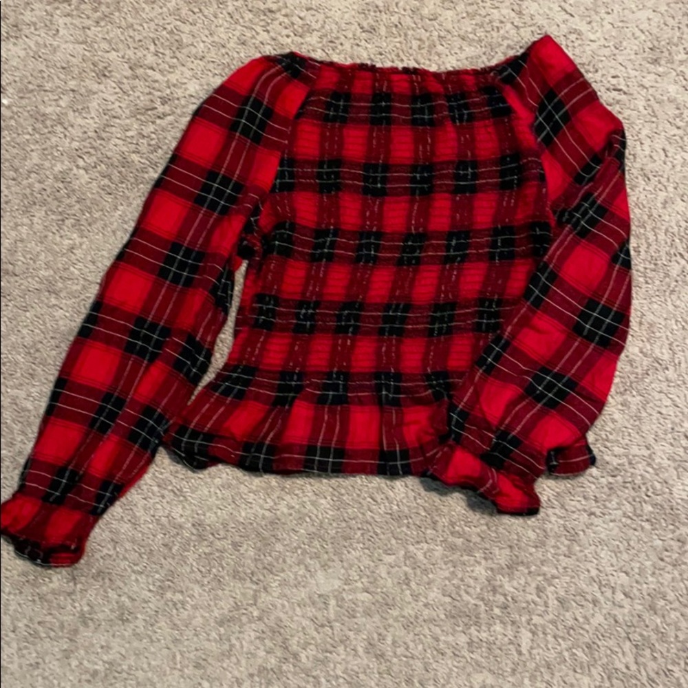 Justice Plaid Fitted crop top